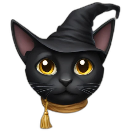 wizard black cat emoji
