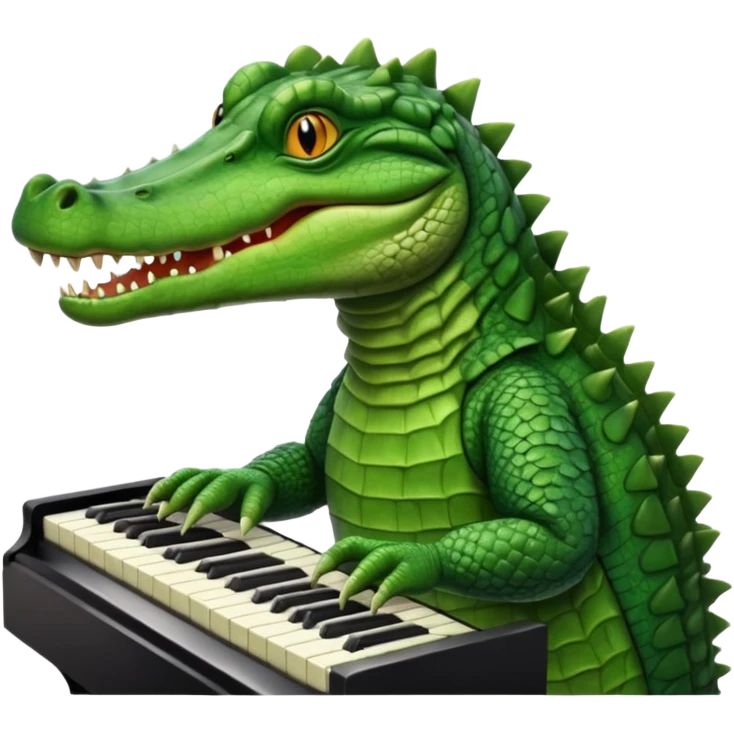 Piyano çalan timsah emoji