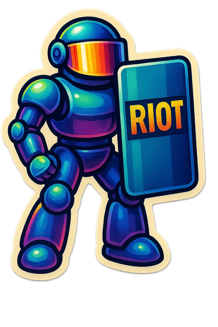 Lets do something else now. can you show me a riot shield robot emoji