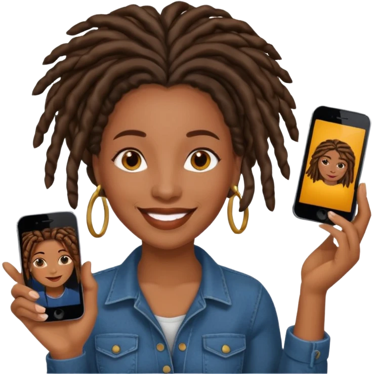 graphic designer with locs black woman emoji