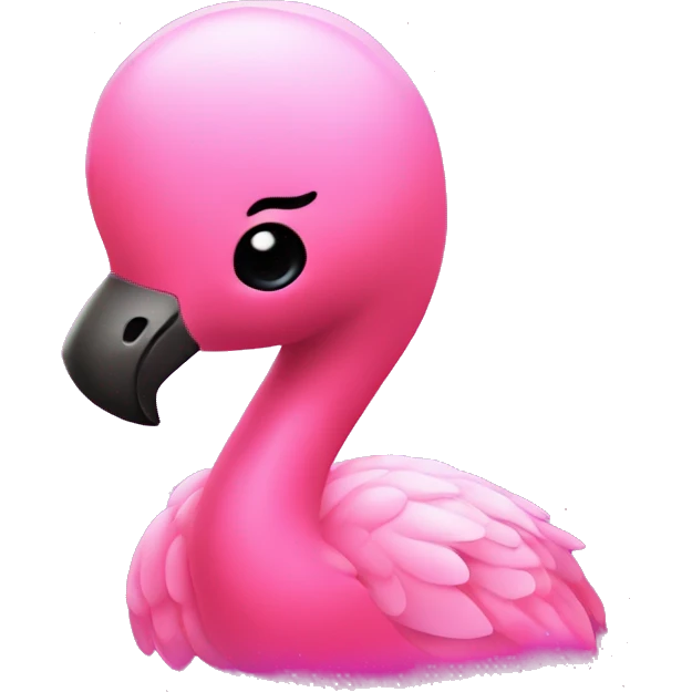 Baby Kawaii neon glitter flamingo  emoji