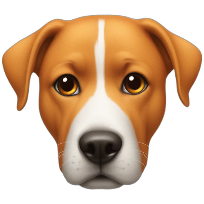 Un chien avec une mandarine emoji