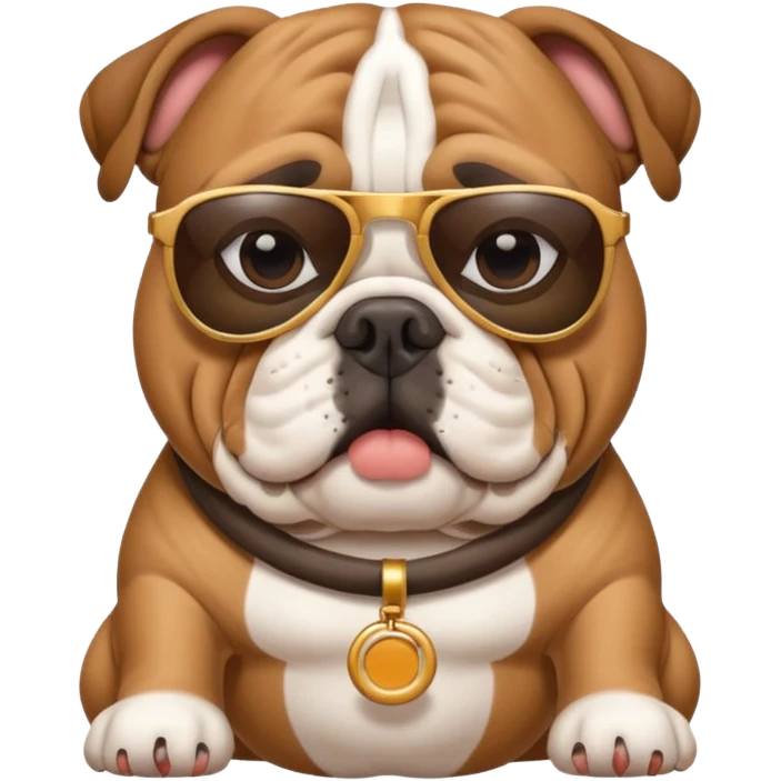 english bulldog tour guide with a whistle and sunglasses emoji