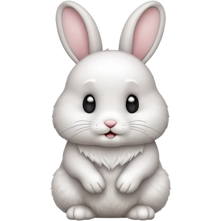 a rabbit with a clear expression and gesture that communicates 'don't!' using expressive body language, apple style emoji, no text emoji