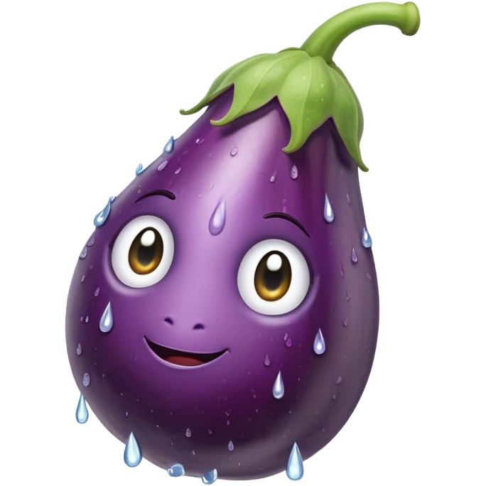 Eggplant with water droppalits emoji