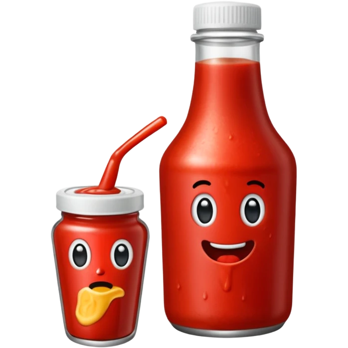 en ketchup som är arg, mer realistisk emoji