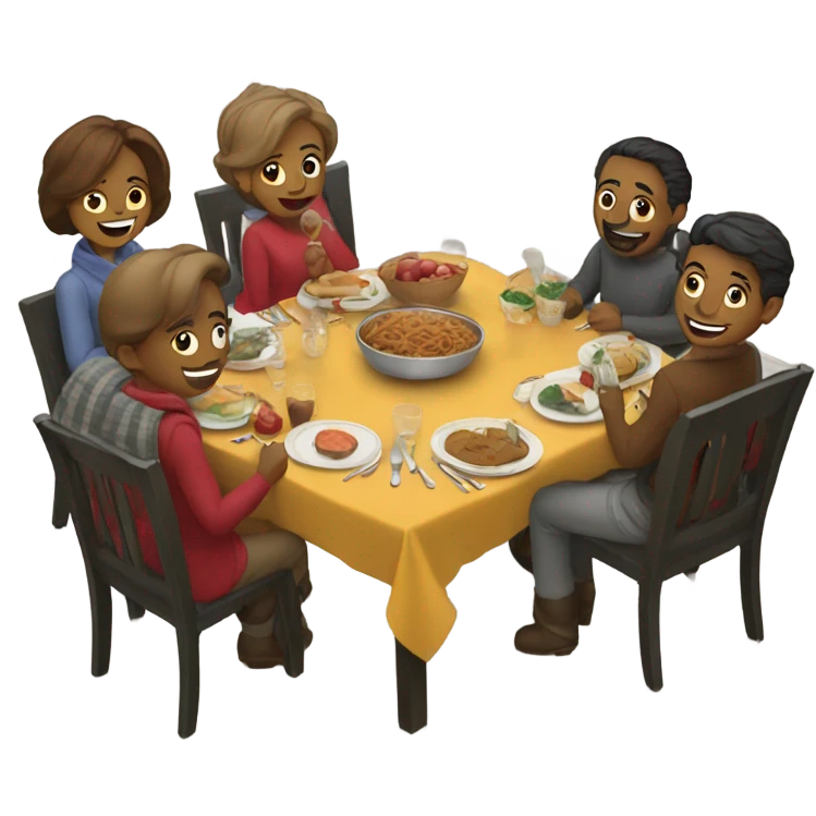 Family winter dinner emoji