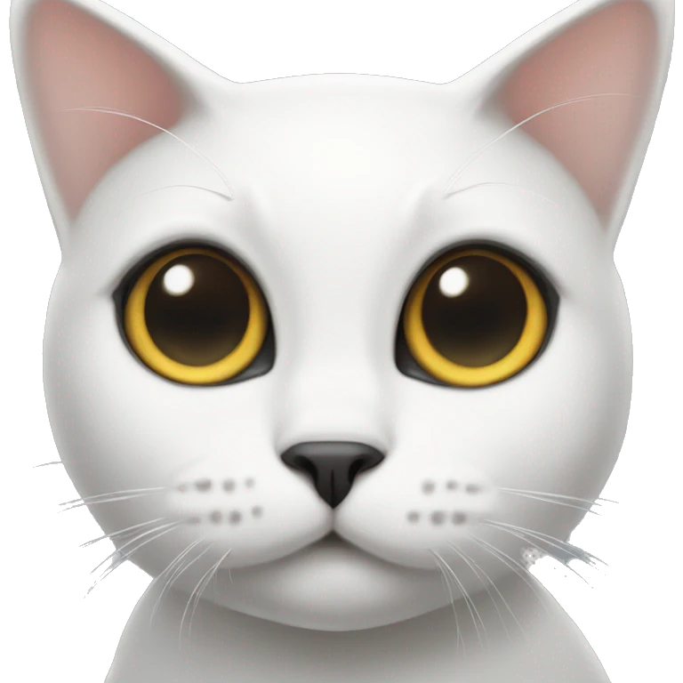 white cat with black spot on his back emoji