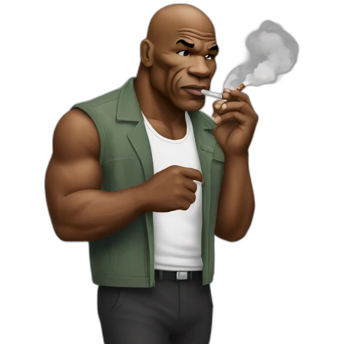mike tyson smoking joint emoji