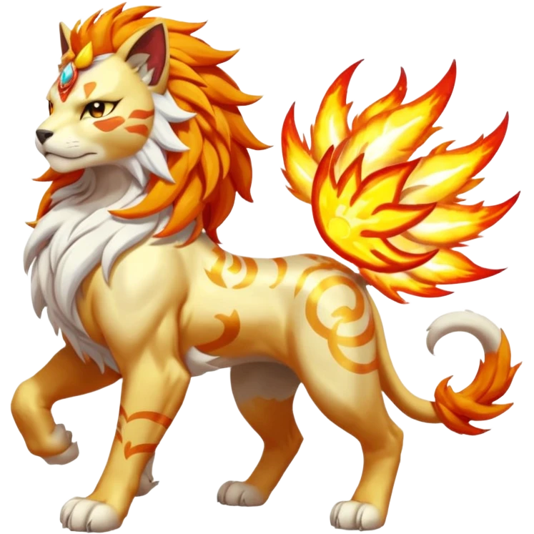 Pyroar-Solgaleo-Fakémon-hybrid-creature (full body)  emoji