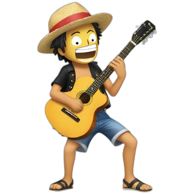 One piece Play guitar emoji