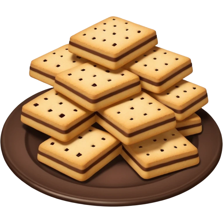 A plate of shortbread biscuits full-chocolate emoji