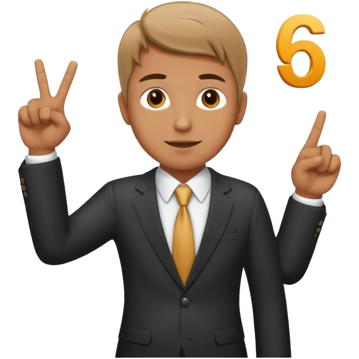 Uomo che indica con le mani  six seven  emoji