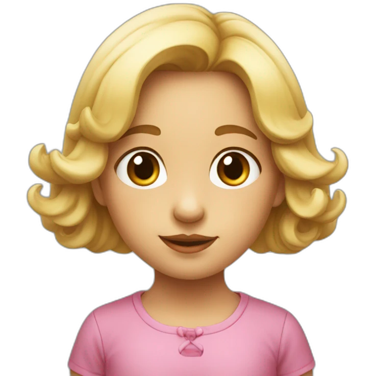 Petit fille avec un grosse tête  emoji