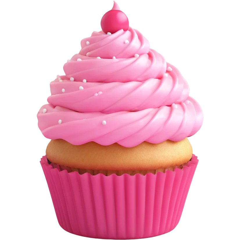 simple and cute cupcake with pink icing emoji