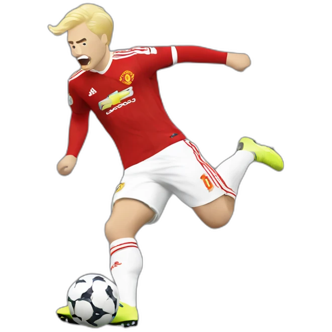 blonde manchester united player kicking emoji