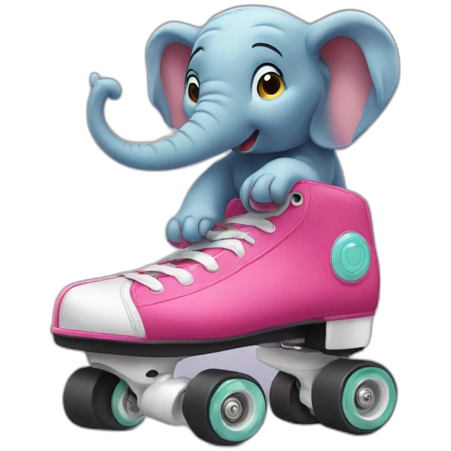 éléphant in roller-skate emoji