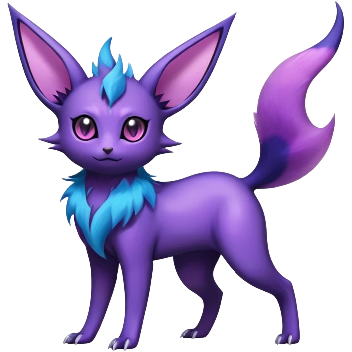 Shiny Dark Ethereal Noibat-Espeon-Umbreon-Nidorino-fusion-hybrid full body emoji