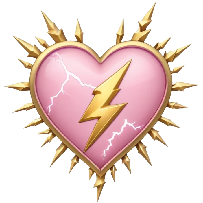 sakura heart with a lightning bolt emoji