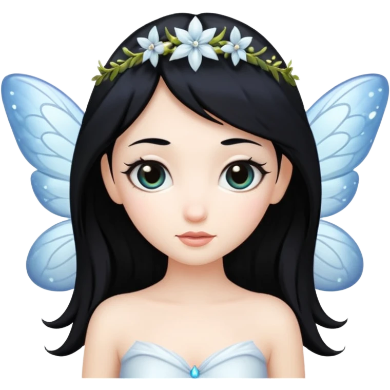 White fairy with black hair emoji