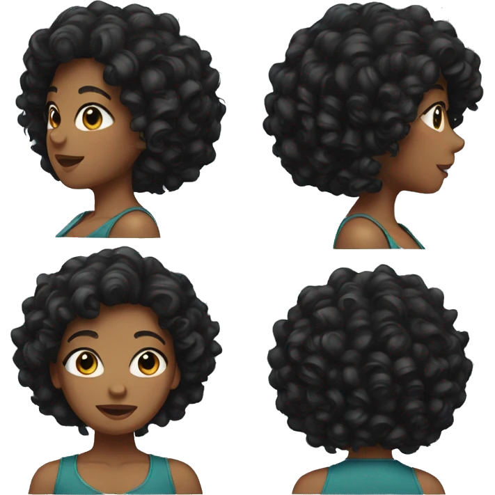 Woman with curly black hair emoji