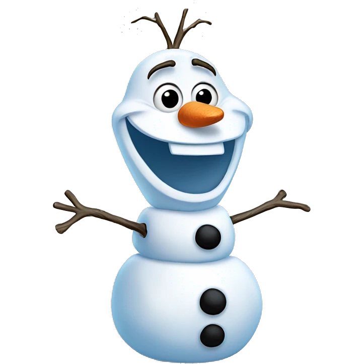 olaf snowman, frozen, happy emoji