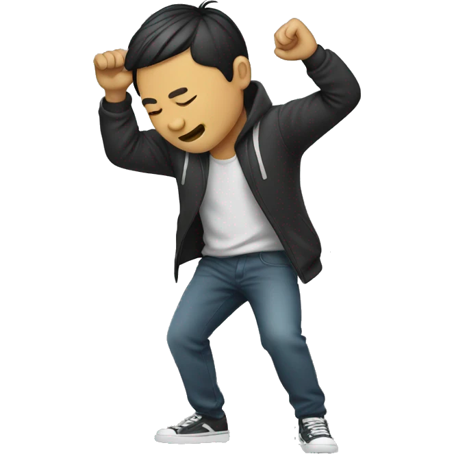 asian man dabbing emoji