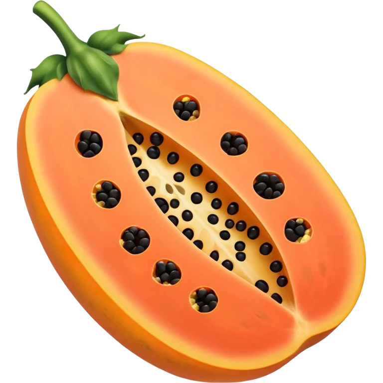 A beautiful papaya fruit is peeled and has black spots.It should be very ripe. emoji