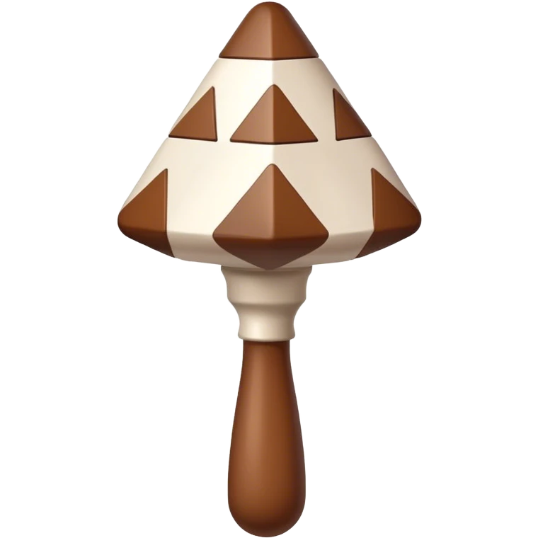 White rattle with brown triangles outlined on it emoji