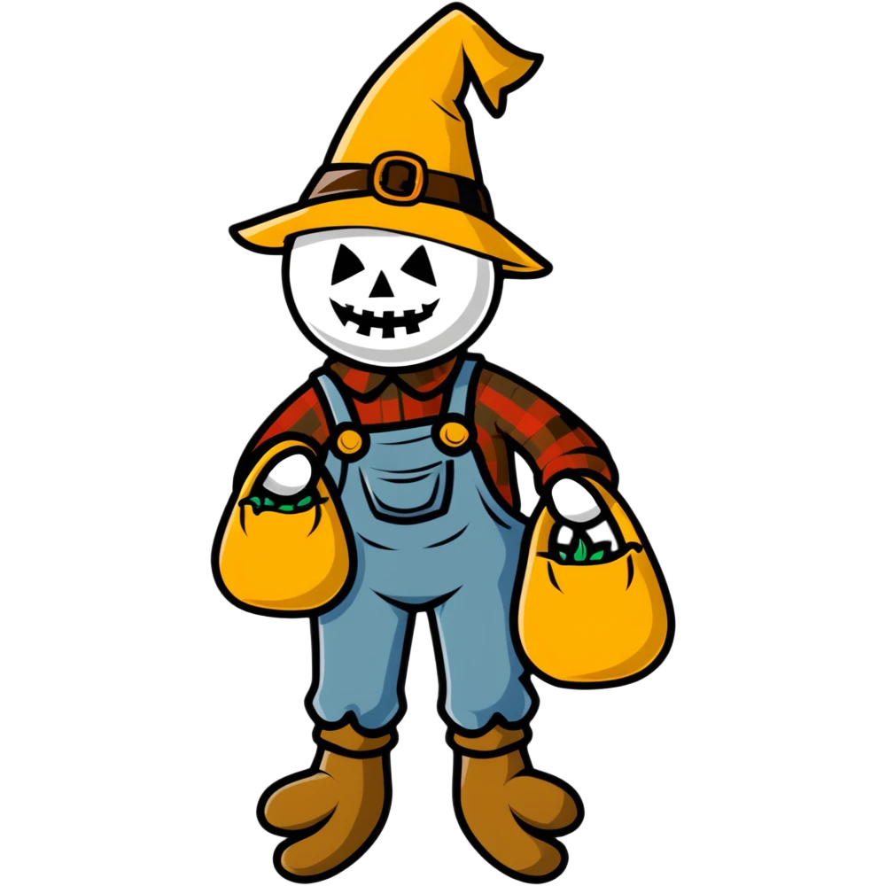 scarecrow man with sack on head full body emoji