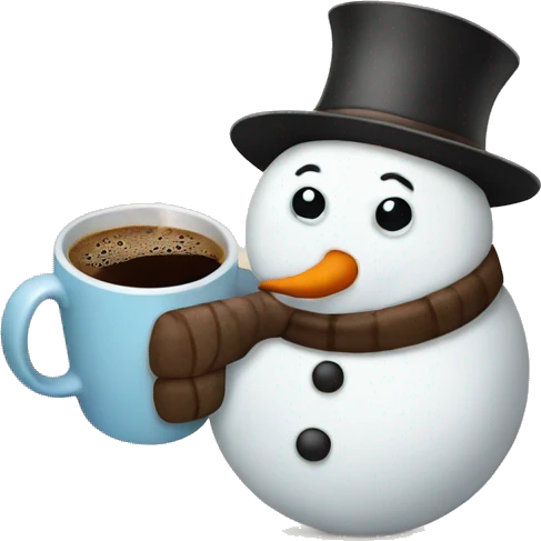 a snowman with coffee ☕ emoji