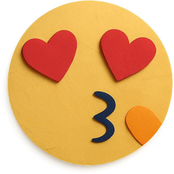 the concept of admiration, paper craft style, textured, expressive emoji