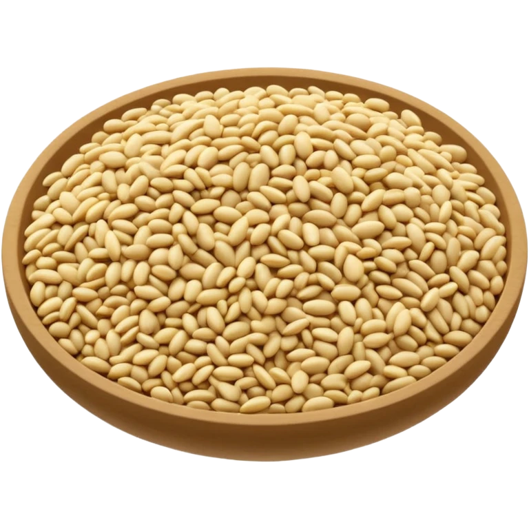 sesame seeds small scatter or cluster off-white to pale golden tiny oval slightly curved smooth matte subtle color variation natural spacing no bread bowl packaging no faces clean 3D soft shadows transparent background emoji scale emoji