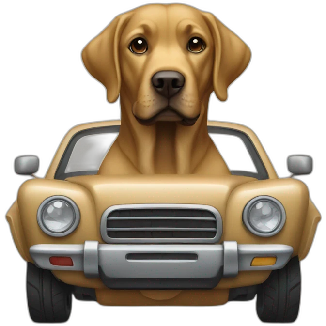 Labrador on the drive à motors  emoji