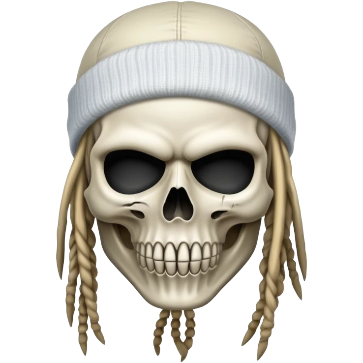 skull with dreadlocks wearing a ski mask emoji