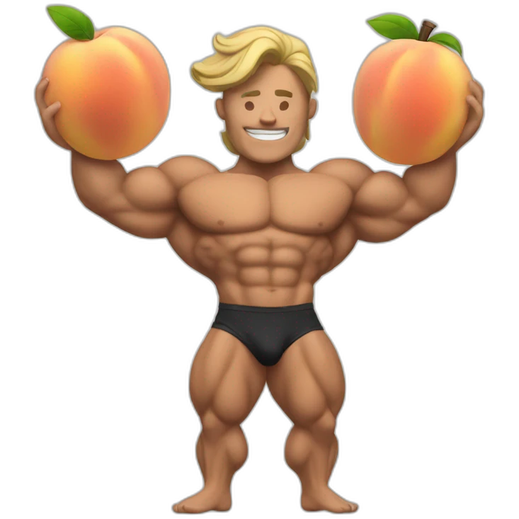 Peach body builder emoji