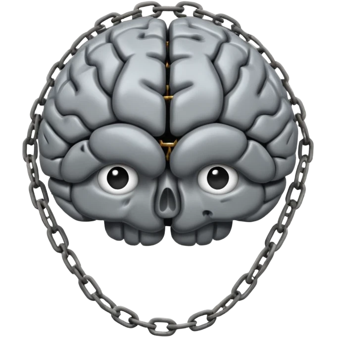 Grey Brain bound in chains emoji