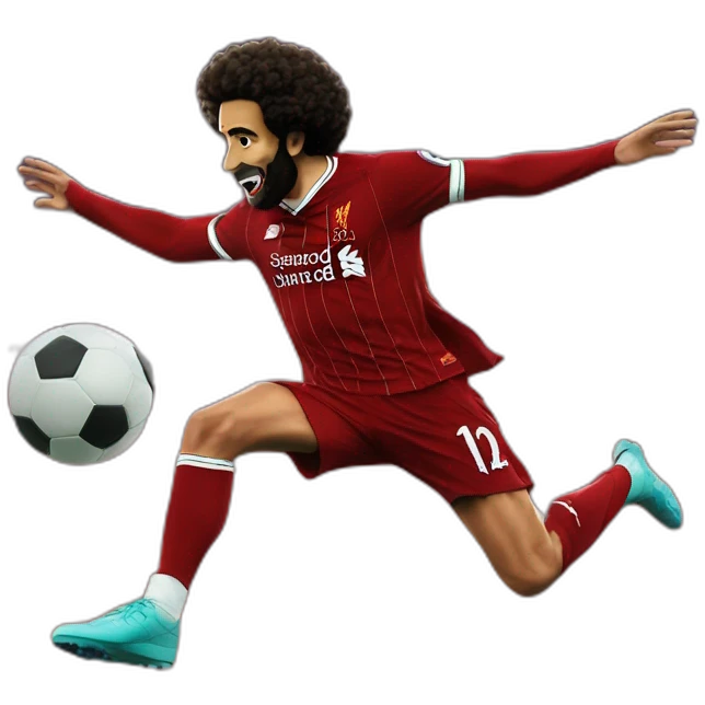 mohammad salah liverpool soccer player jumping in the air emoji