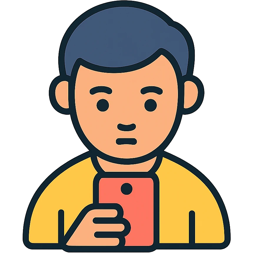 person staring at phone emoji