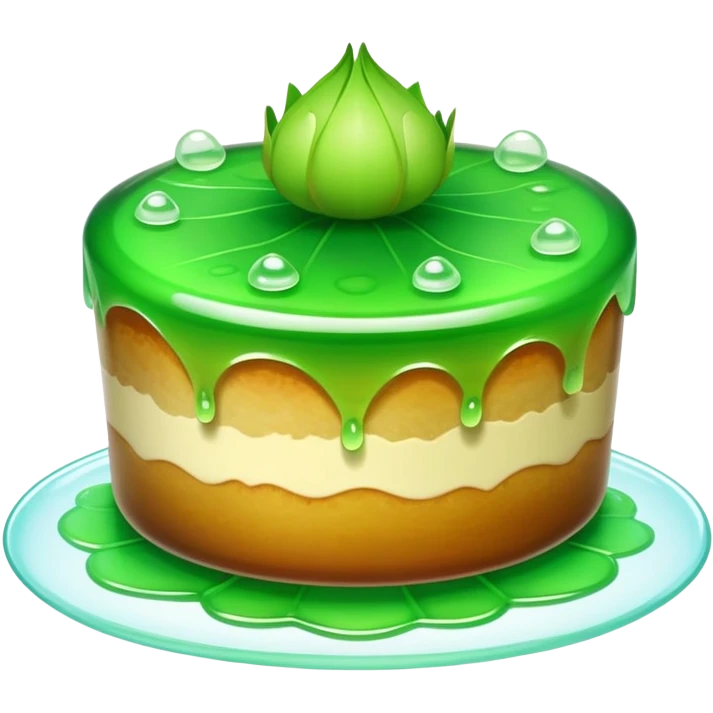 Water chestnut cake translucent jelly dessert, simplified emoji style with bold outlines and bright colors, cartoon style Matai Gao Cantonese sweet emoji