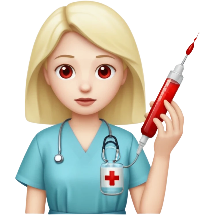 Emoji getting blood test emoji