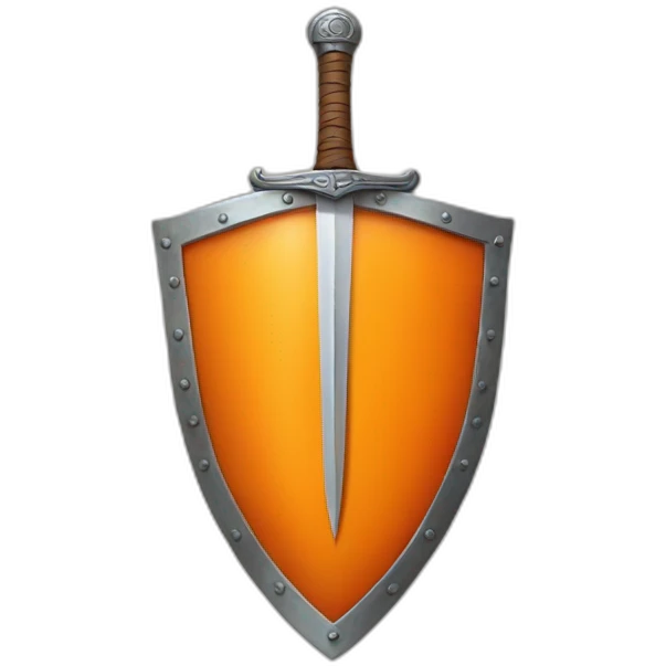 orange shield with a sword emoji