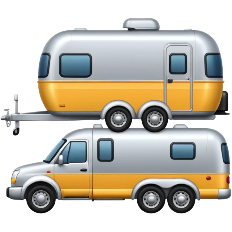 car towing a trailer with towbar. car must be infront of trailer emoji