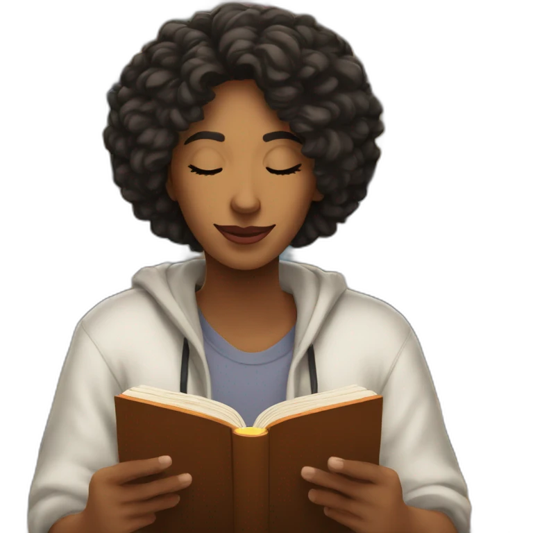 una persona leyendo libros muy real emoji