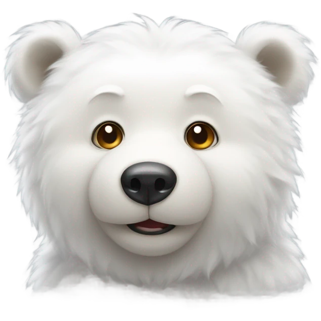 cute adorable white bear emoji