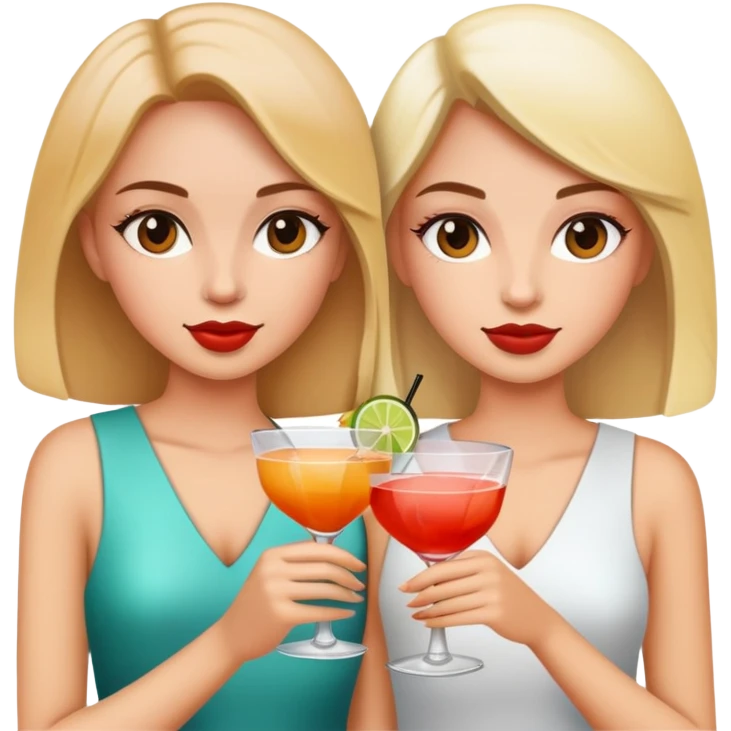 two girls with cocktails  emoji