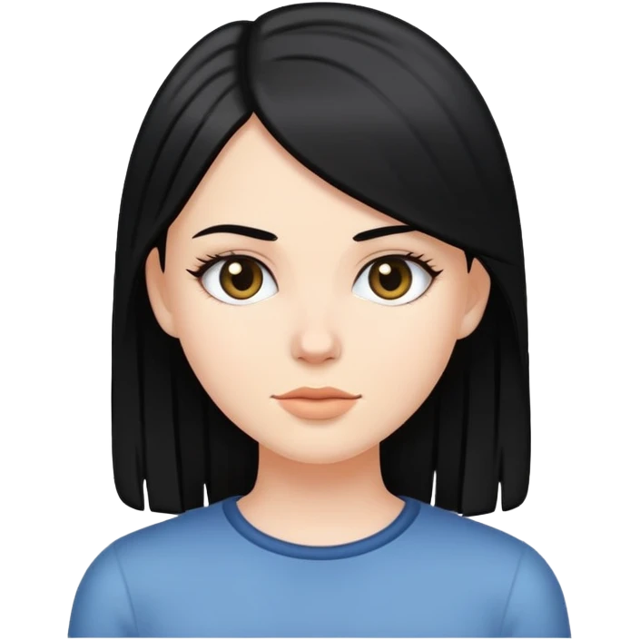 White girl with black straight hair emoji