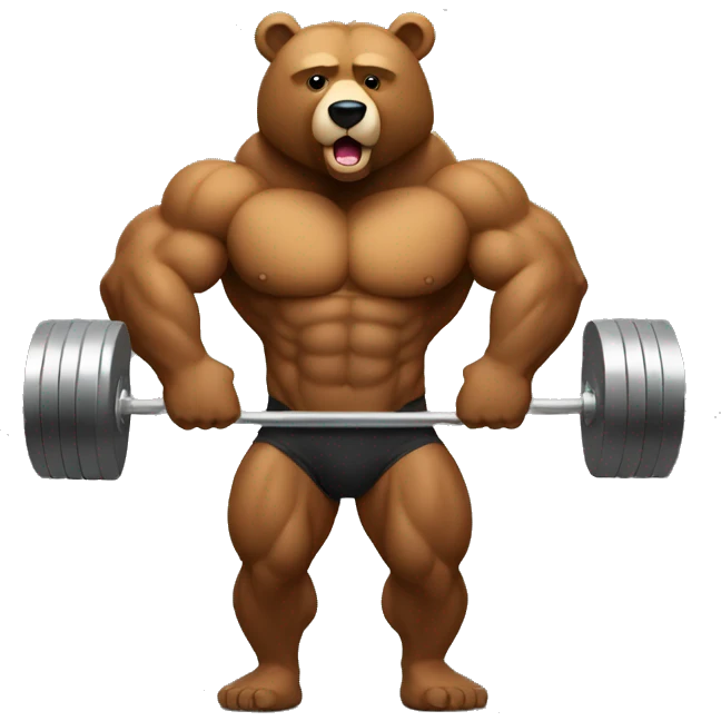Body Building Bear weight lifting emoji