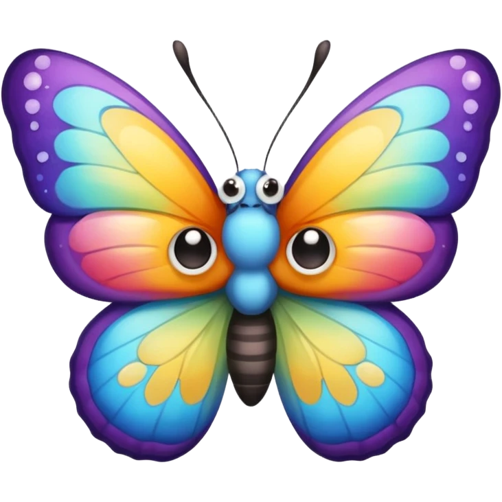Cute butterfly with crying eyes emoji