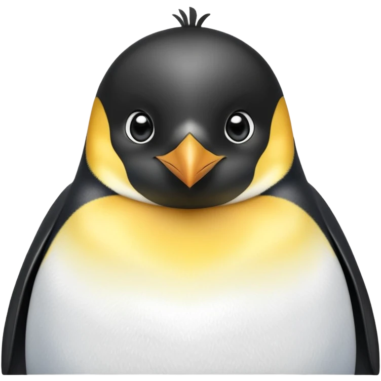 cinematic-emperor-penguin-portrait-emoji,-head-tilted-playfully-and-inquisitively,-with-glossy,-pristine-plumage,-sparkling-eyes-filled-with-curiosity,-simplified-yet-irresistibly-adorable-features, black, large black eyes face emoji